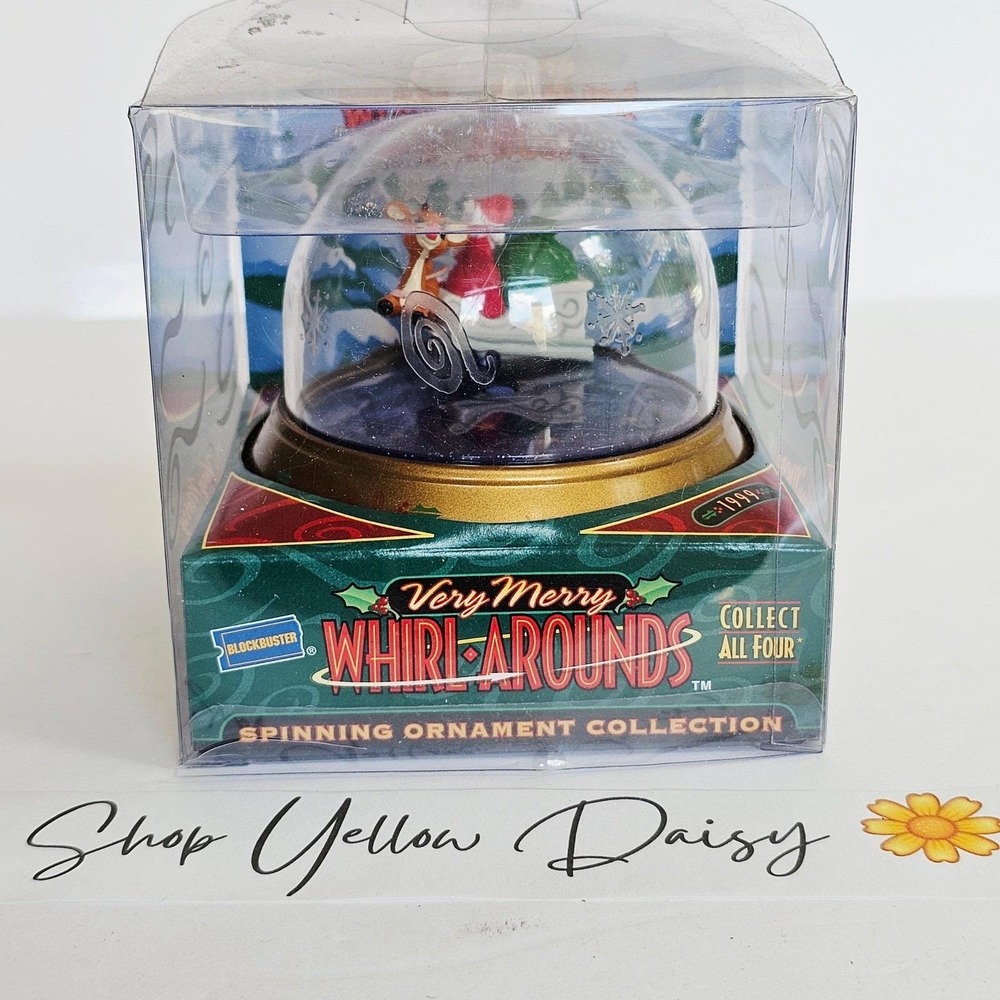 1999 Blockbuster Rudolph Whirl-Arounds Spinning Ornament Christmas Vintage NIB